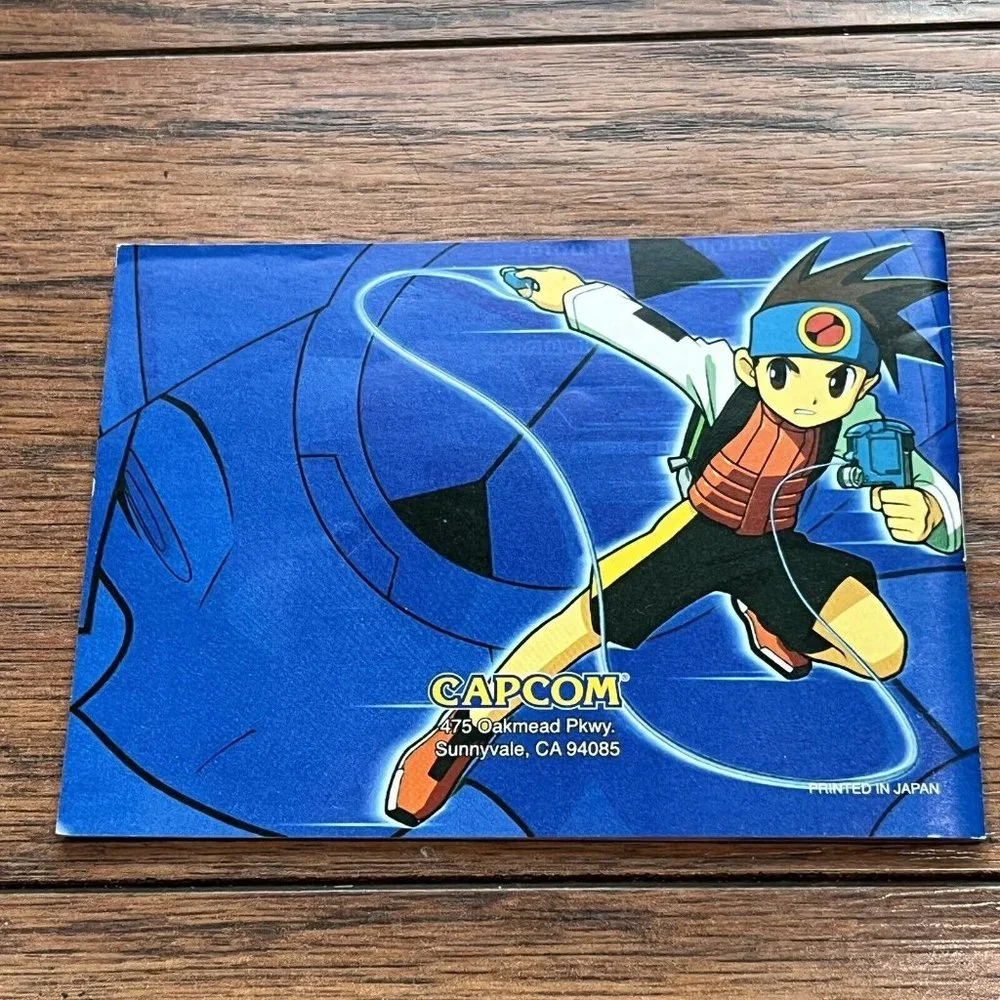 Vintage 2001 Gameboy Advance GBA Mega Man Battle Network 3 Blue Game Manual Case